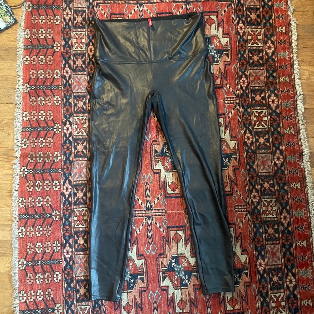 Spanx Black Faux Leather Leggings